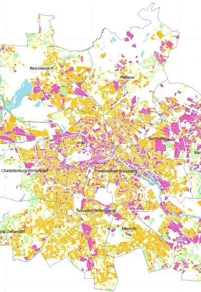 Berlin heat map for district heating zero carbon heat decarbonise EU cities district heating networks zero carbon steam Fernwärme